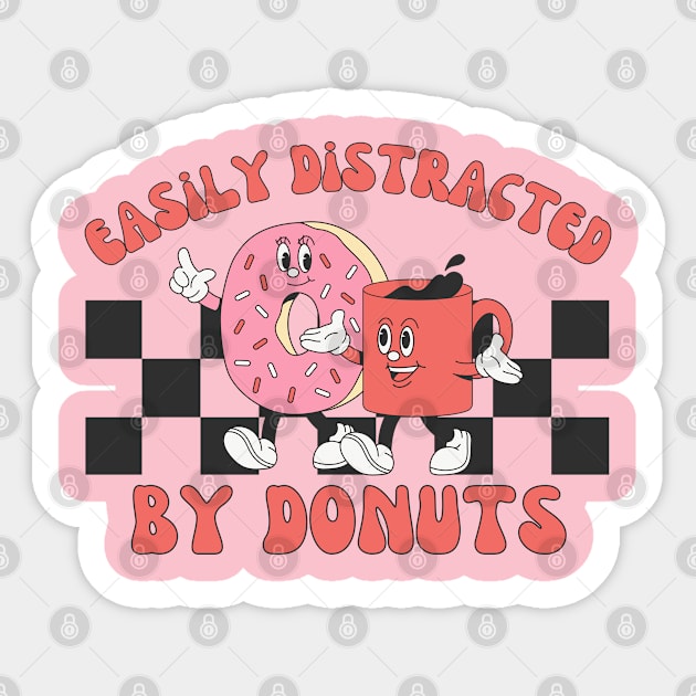 Easily Distracted By Donuts | Funny Donut Lover Sticker by WaBastian